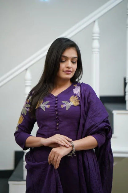 Libas Pure Cotton Kurti With Embroidery Work  For Women