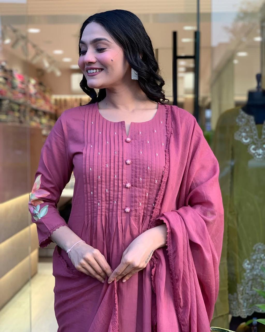 Libas Floral Embroidered Kurta Set