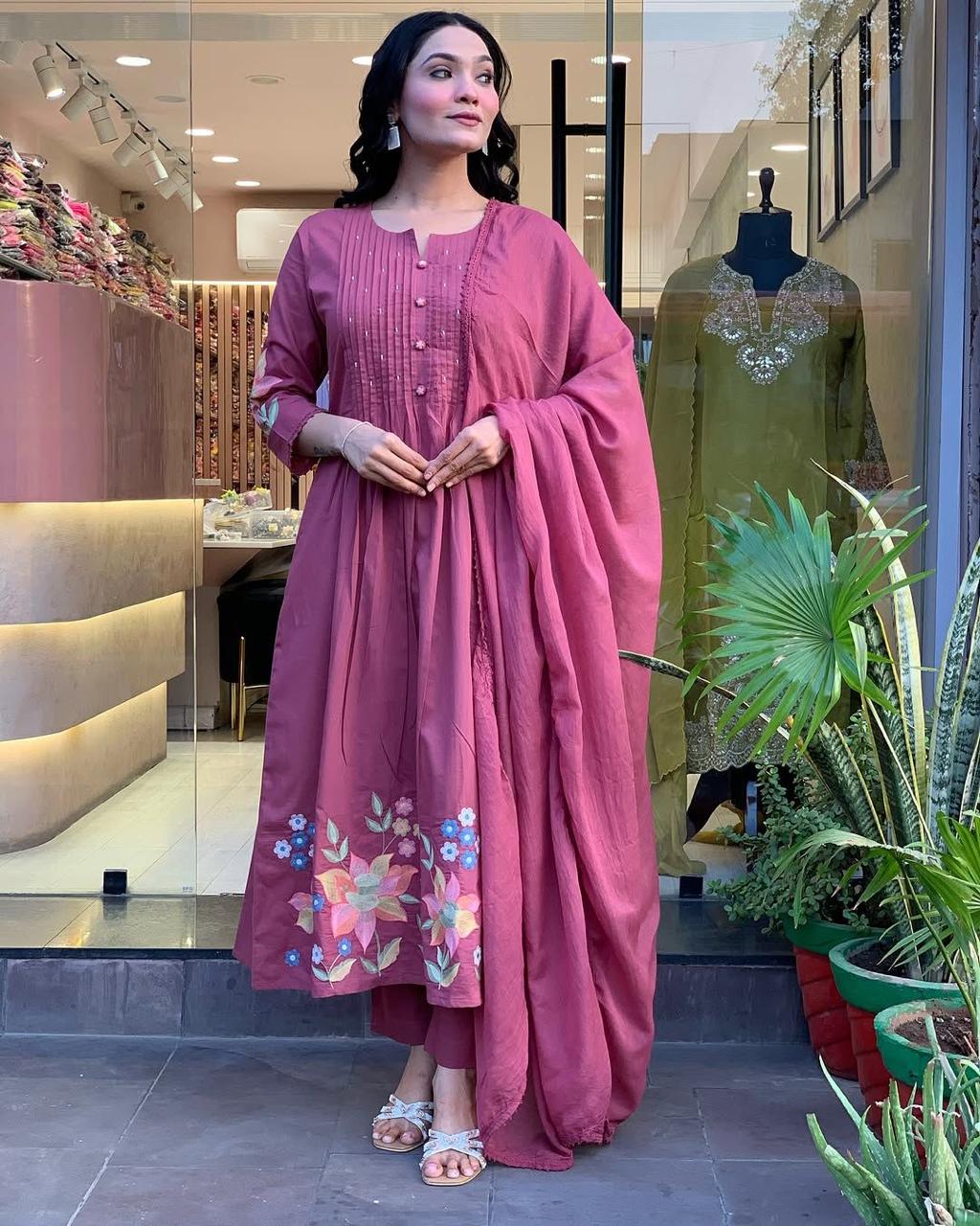 Libas Floral Embroidered Kurta Set