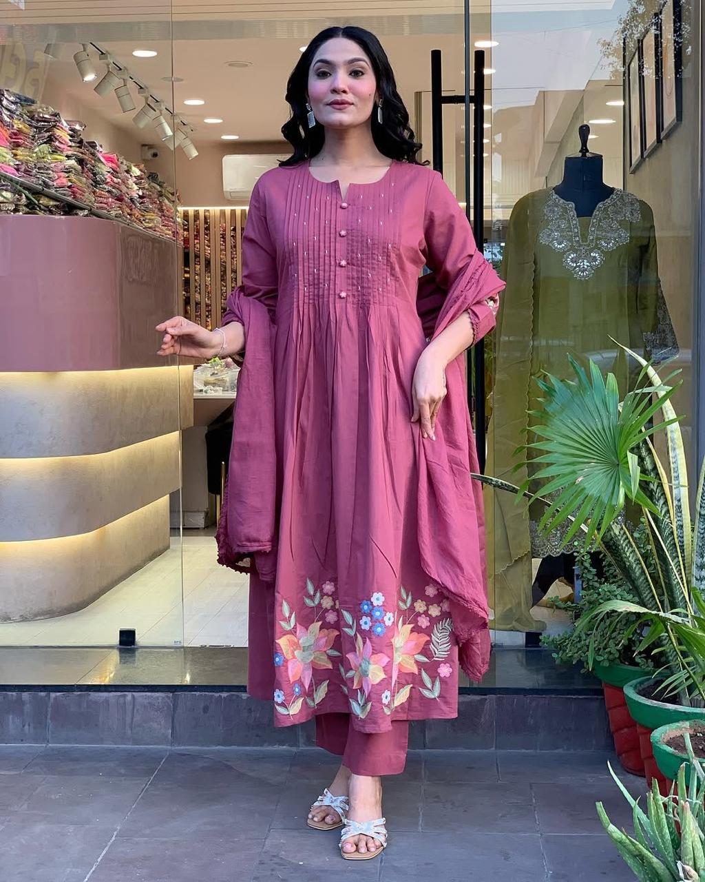 Libas Floral Embroidered Kurta Set