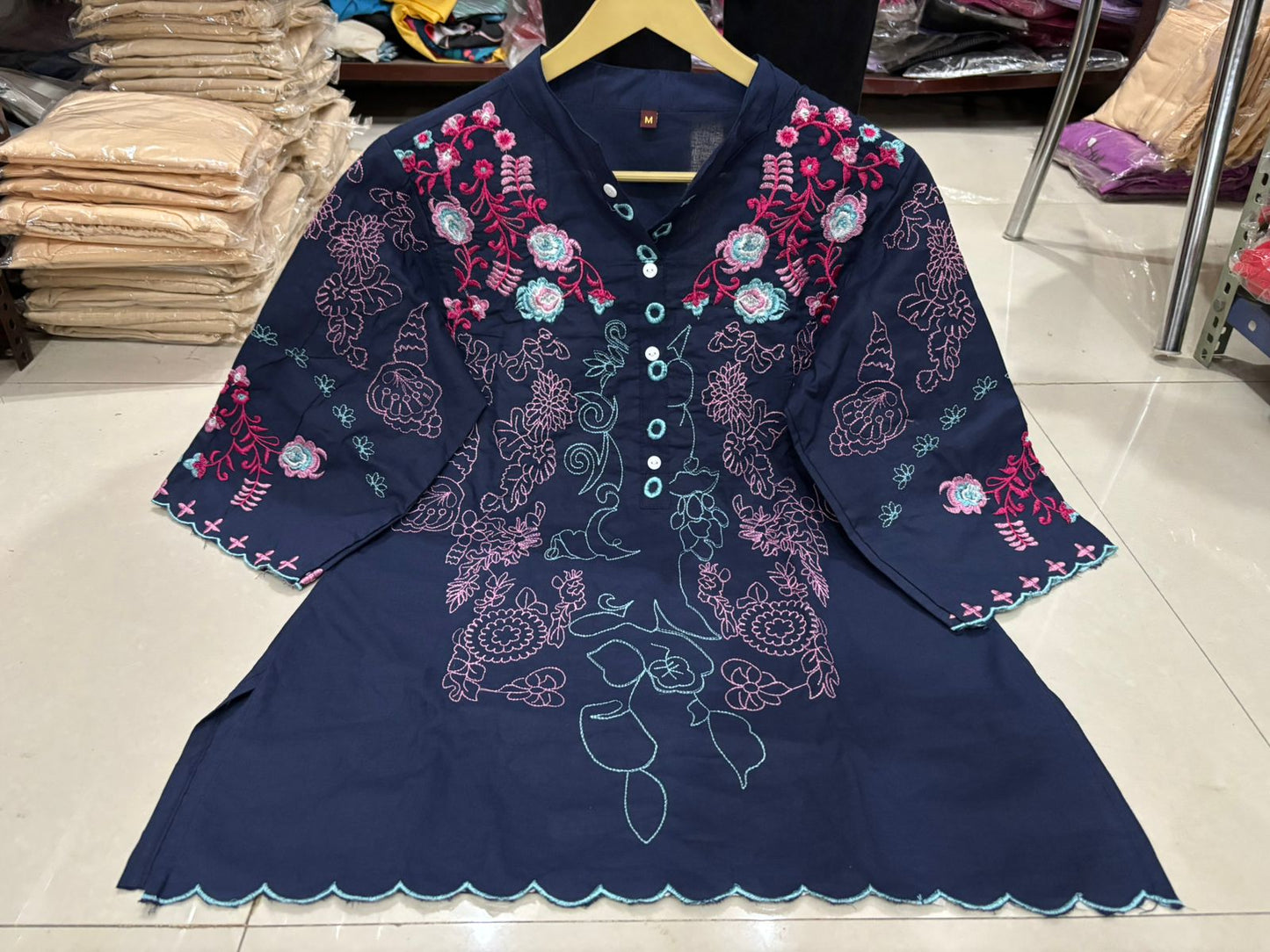 Libas Kurta Beautyful Cotton Wardrobe  Embroidery Cod Set