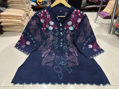 Libas Kurta Beautyful Cotton Wardrobe  Embroidery Cod Set
