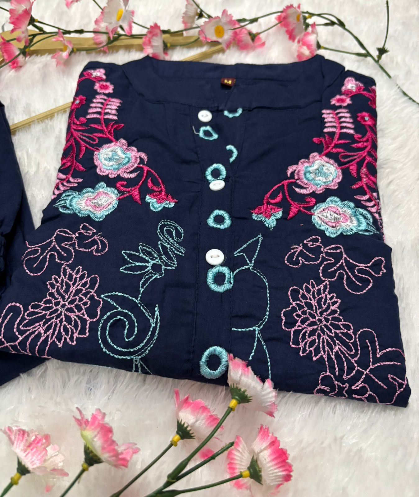 Libas Kurta Beautyful Cotton Wardrobe  Embroidery Cod Set