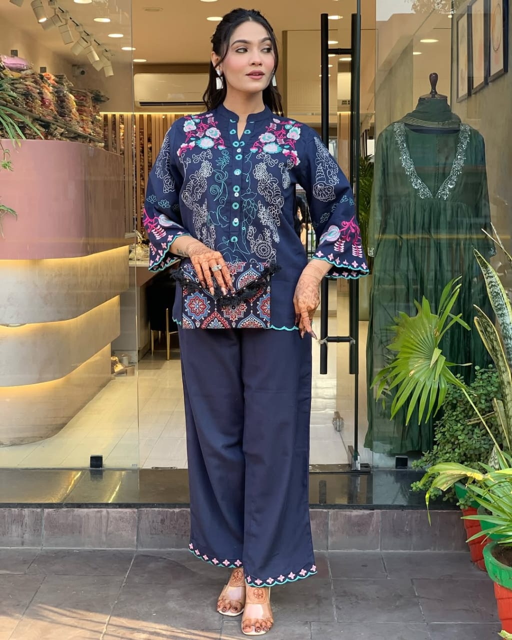 Libas Kurta Beautyful Cotton Wardrobe  Embroidery Cod Set