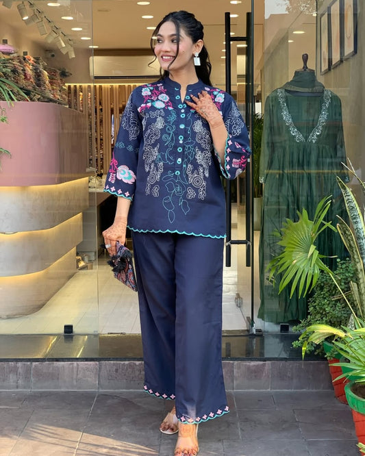 Libas Kurta Beautyful Cotton Wardrobe  Embroidery Cod Set