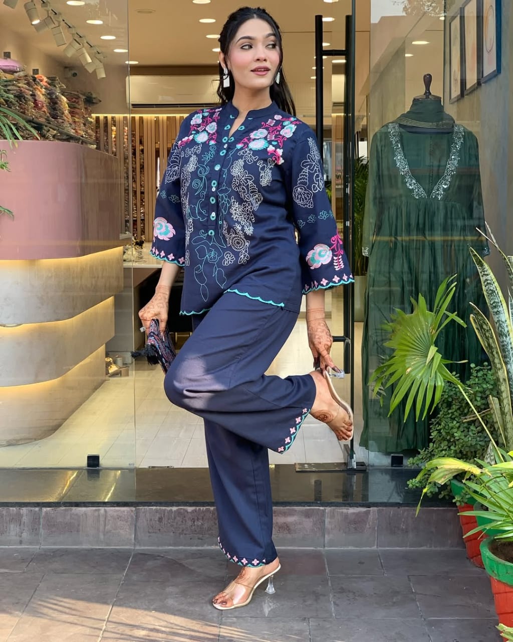 Libas Kurta Beautyful Cotton Wardrobe  Embroidery Cod Set