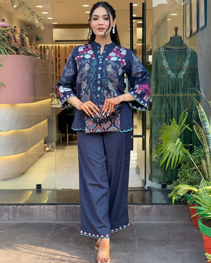 Libas Kurta Beautyful Cotton Wardrobe  Embroidery Cod Set