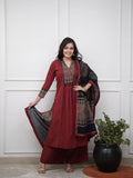 Red Ethnic Kurta Set with Elegant Dupatta