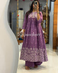 Elegant Lavender Printed Anarkali Kurta Set for Women